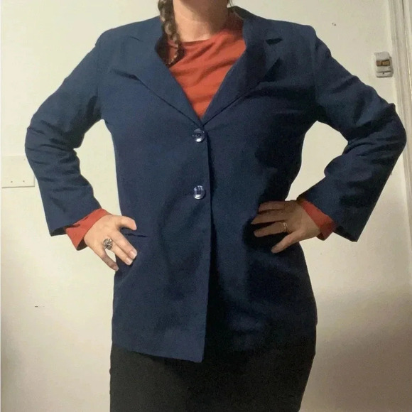 Imperfect vintage blazer women’s size 12p Sag Harbor lightweight blazer pockets - Picture 10 of 10